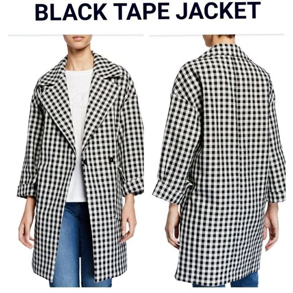 Black Tape_ Jackets & Blazers - Black Tape Checkered Coat